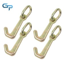 5/16 Inch G70 Mini J Hook Hook 5400 Lbs Towing Hooks  w/Oblong Link (4 - Pack)