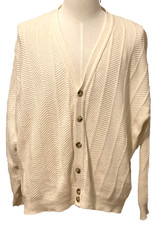 Vtg. Croft  Barrow Mens XL Long Sleeve Cardigan Sweater 100 Cotton USA