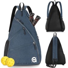 Reversible Crossbody Sling Pickleball Bag Backpack for Women Men Sports