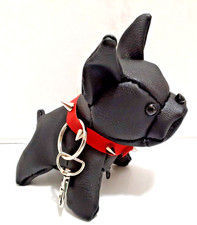 Black French Bulldog Faux Leather Key Chain, Backpack / Purse Clip  NEW NO TAGS
