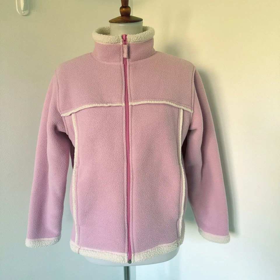 Chaqueta LL Bean Vintage Cremallera Vellón Y Sherpa Rosa Talla Grande 14/16 L Niñas Foto 2 de 4