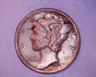1934-D  Mercury Head Silver Dime  VF   **410-6
