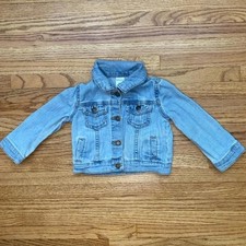 Carter's Girls Denim Jacket 18M Light Wash Snap Button Toddler Jean Coat