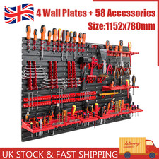 Wall Mounted Tool Peg Board Set Garage Storage Bins Workshop Rack Shed Organiser
