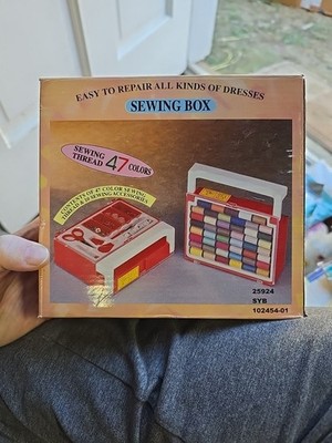 Vtg Sewing Box 47 Sewing Thread Colors 10 Acc. NOS 25924 SYB 102454-01 HTF Rare