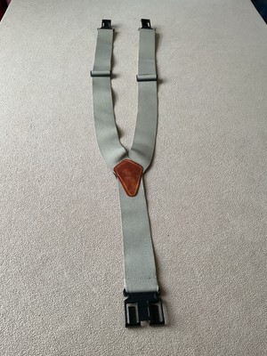 Original PERRY Suspenders Adjustable Straps USA Made Beige 2  W Adult