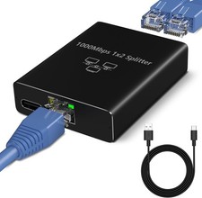 1 to 2 Port Gigabit Ethernet LAN Splitter