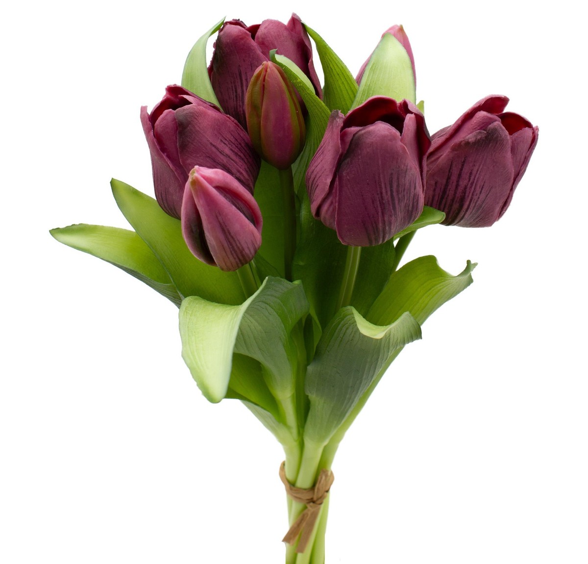 künstliche Tulpen 32cm Tulpenbündel mit 4 Tulpen und 3 Tulpenknospen real Touch