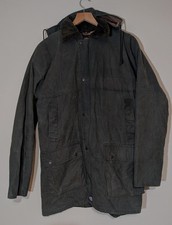 Dickies Westfield Hooded Wax Jacket Made In England Vintage Small Khaki Green