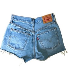 Levi's 501 Women's Light Wash Blue Denim Cut Off Shorts High Rise W25