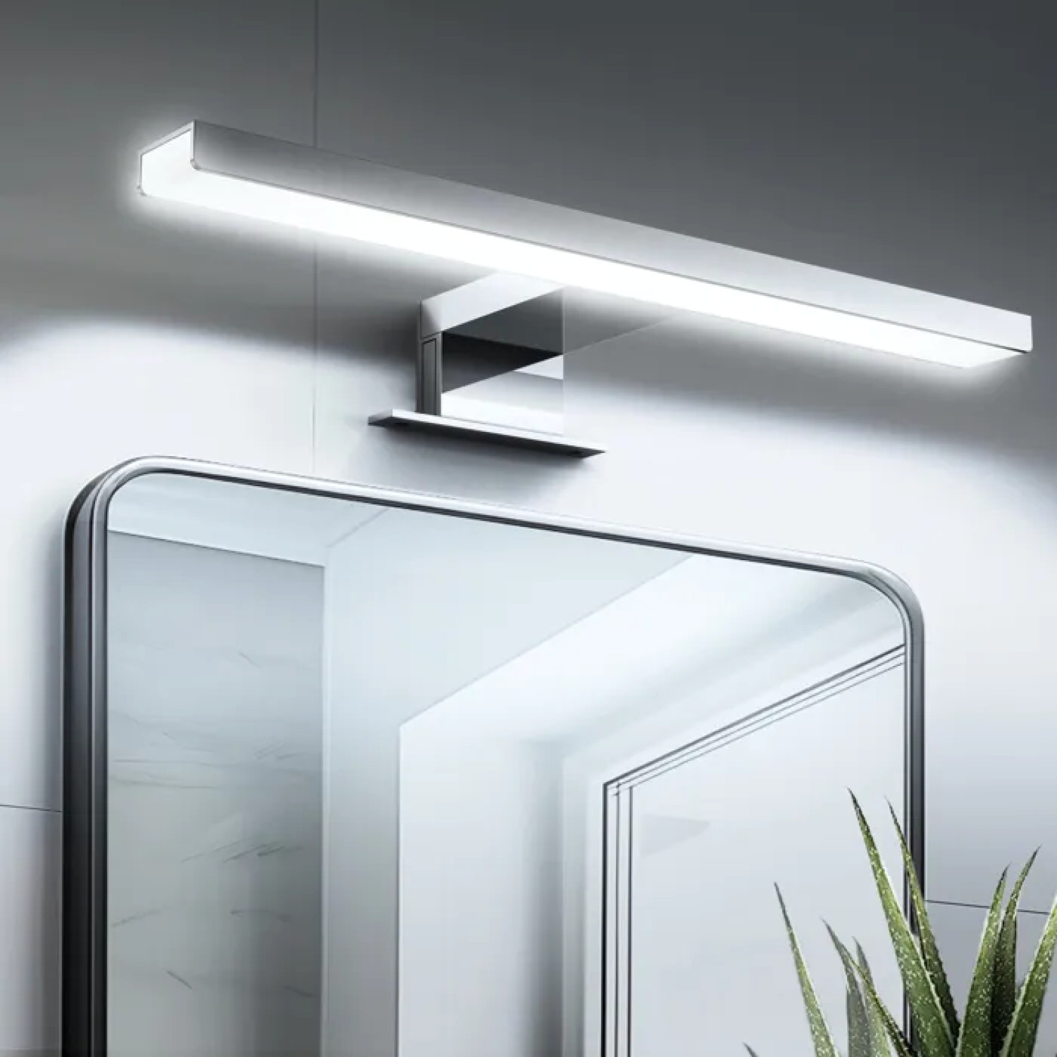 Réglette LED miroir étanche IP44 en aluminium brossé 5W 450lm