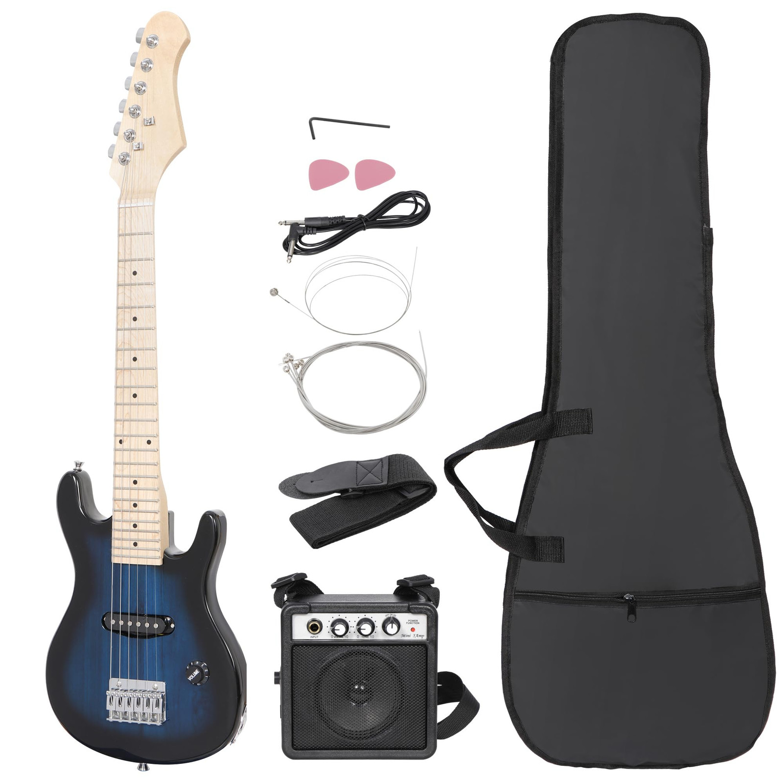Kit de inicio de guitarra eléctrica Smartxchoices de 30 pulgadas para niños amplificador selecciones bolsa de concierto