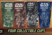 2026 STAR WARS Mandalorian Grogu Burger King Set 4 Cups New SEALED SHIPS FREE