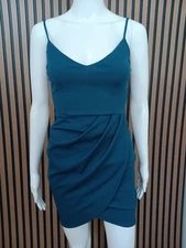 Lulus Forever Your Girl Women's Dress Bodycon V-Neck Sleeveless Stretchy XS Blue