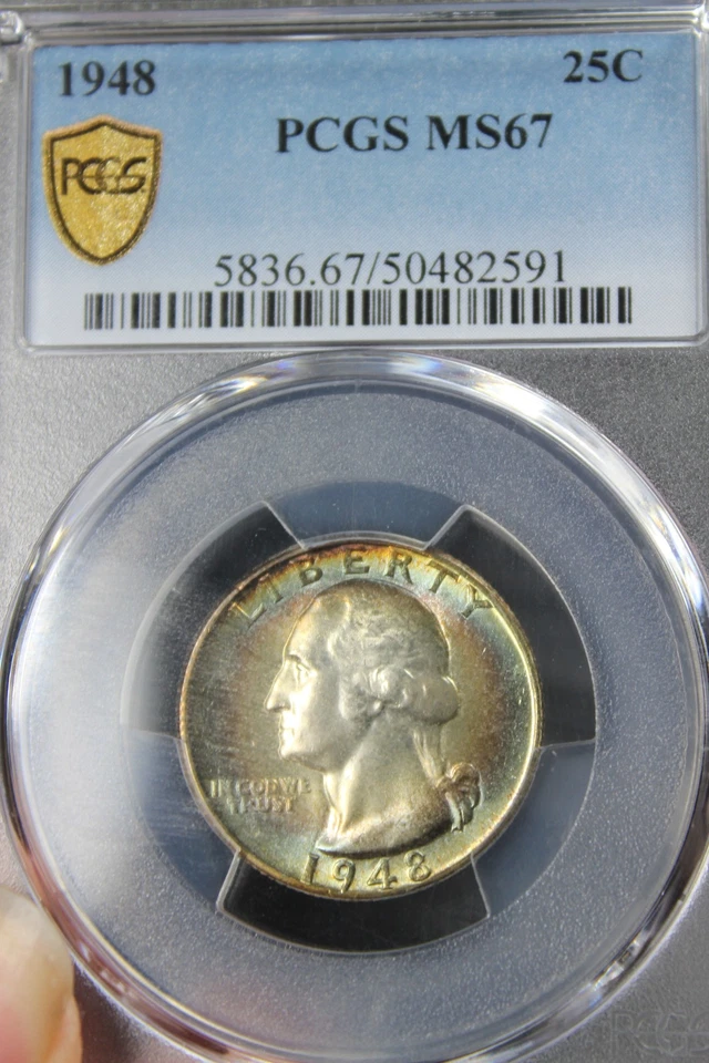 1948 MS67 Washington Quarter, PCGS 50482591 - Image 3 of 4