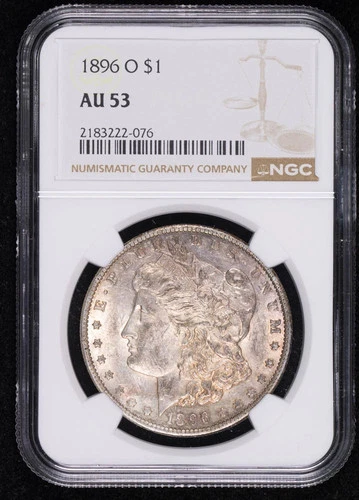 1896 O Morgan Silver Dollar NGC AU-53