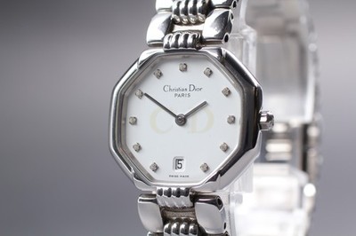Christian Dior D48-106-1 12P Diamond White Dial Qz Damenuhr [fast neuwertig]