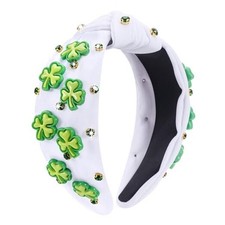 Lonext St Patrick's Day Headbands for Women, Green Shamrock Headbands Color E