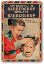 Barbershop Poster Vintage Barber Shop Tin Metal Signs Home Décor 8x12 