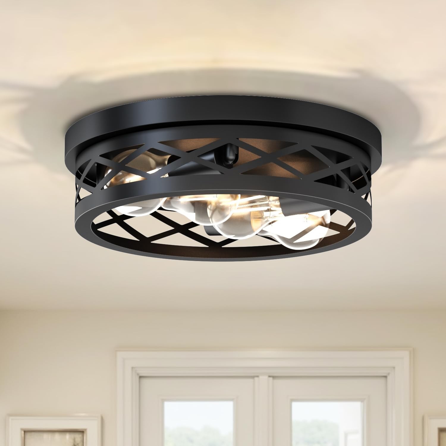 Luminaires intérieur plafonnier noir pour sublimer l'ambiance chaleureuse du salon