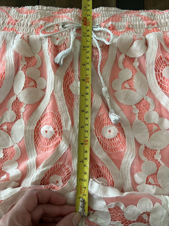 Lane Bryant Mujer Playa Verano Coral/Naranja Encaje Cintura Elástica Corto Talla 14/16 Foto 4 de 4