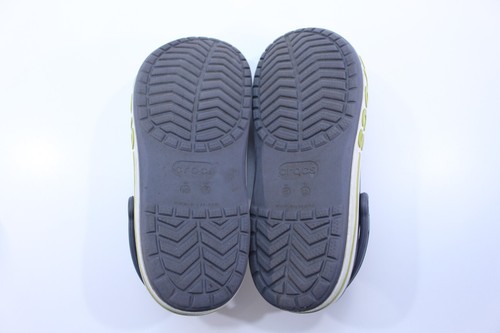 VTG Crocs M10-12 Men Sandals Straps Shoes Slides Shower Gym Grey Rubber Green - Picture 13 of 14