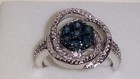 Kims Jewelers Sterling Silver Smoke Blue Diamond Spiral Ring (Size 7 & 8.25) — photo 1