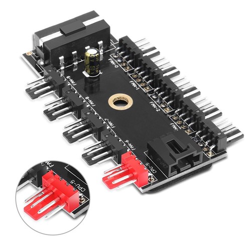 Electop PC Chassis Fan Hub CPU Cooling HUB 10 Port 12V 4 Pin PWM Hub... - Picture 4 of 7