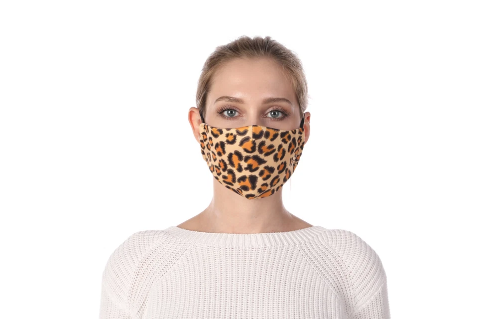 Fashion Print Leopard Face Mask Cover Reusable Washable Filter Pocket 2 Filters - Image 4 of 4