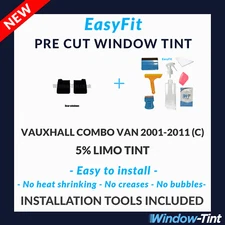 EasyFit Static Pre Cut Tint & Tools For Vauxhall Combo Van 2001-11 (C) 5% Limo