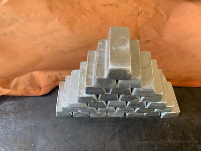 FOUR Zinc Ingots (13+ Pounds total) for Anode, Galvanizing, and other Castings
