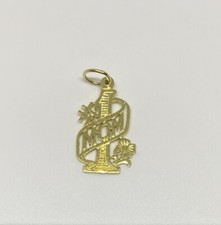 14K Solid Real Yellow Gold 1 MOM Pendant NEW
