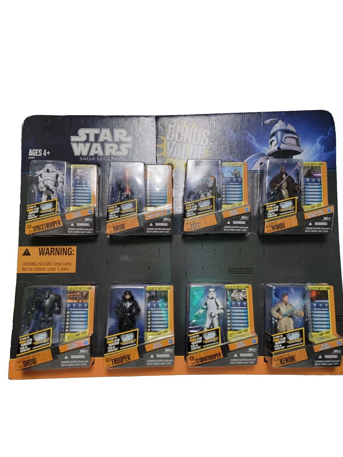 Star Wars Saga Legends Bonus Value 8 Action Figure Set Hasbro Display 23"x19"