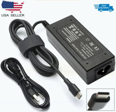 Laptop Charger for HP Chromebook Lenovo Dell Samsung 45W Type-C USB-C