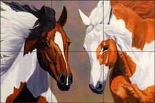 Horse Tile Backsplash Ryan Ceramic Equine Art Mural EWH-LMR011