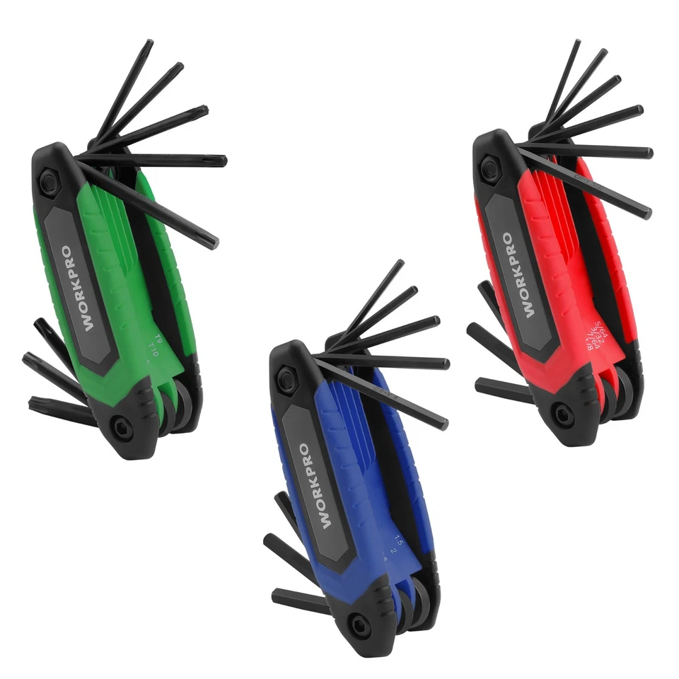 25-Piece Folding Allen Wrench Set, SAE, Metric, Torx Hex Key Set Included 3 Pack - Image 2 of 4