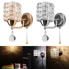 Crystal Pendant Wall Lamp Retro Wall Lamp for Bedroom Indoor Sconce Lighting 