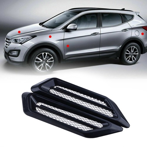 2x Car Air Flow Fender Side Mesh Hood Vent Decor Stickers Accessories - Picture 6 of 12
