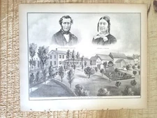 RES OF MRS RC NORTON,NORWAY.1879 HERKIMER CO,NY 13.7"x11.5" ART PRINT