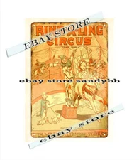 metal art wall decor man cave MARX WIND UP RING-A-LING CIRCUS TOY metal tin sign