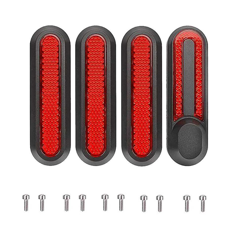 4 Cubiertas para Rueda Lateral Reflectante Rojo para Patinete Eléctrico Xiaomi