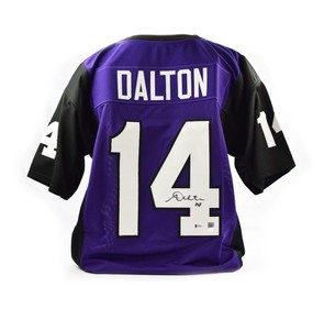 Andy Dalton Autographed Tcu Custom Football Jersey Beckett Coa Ebay