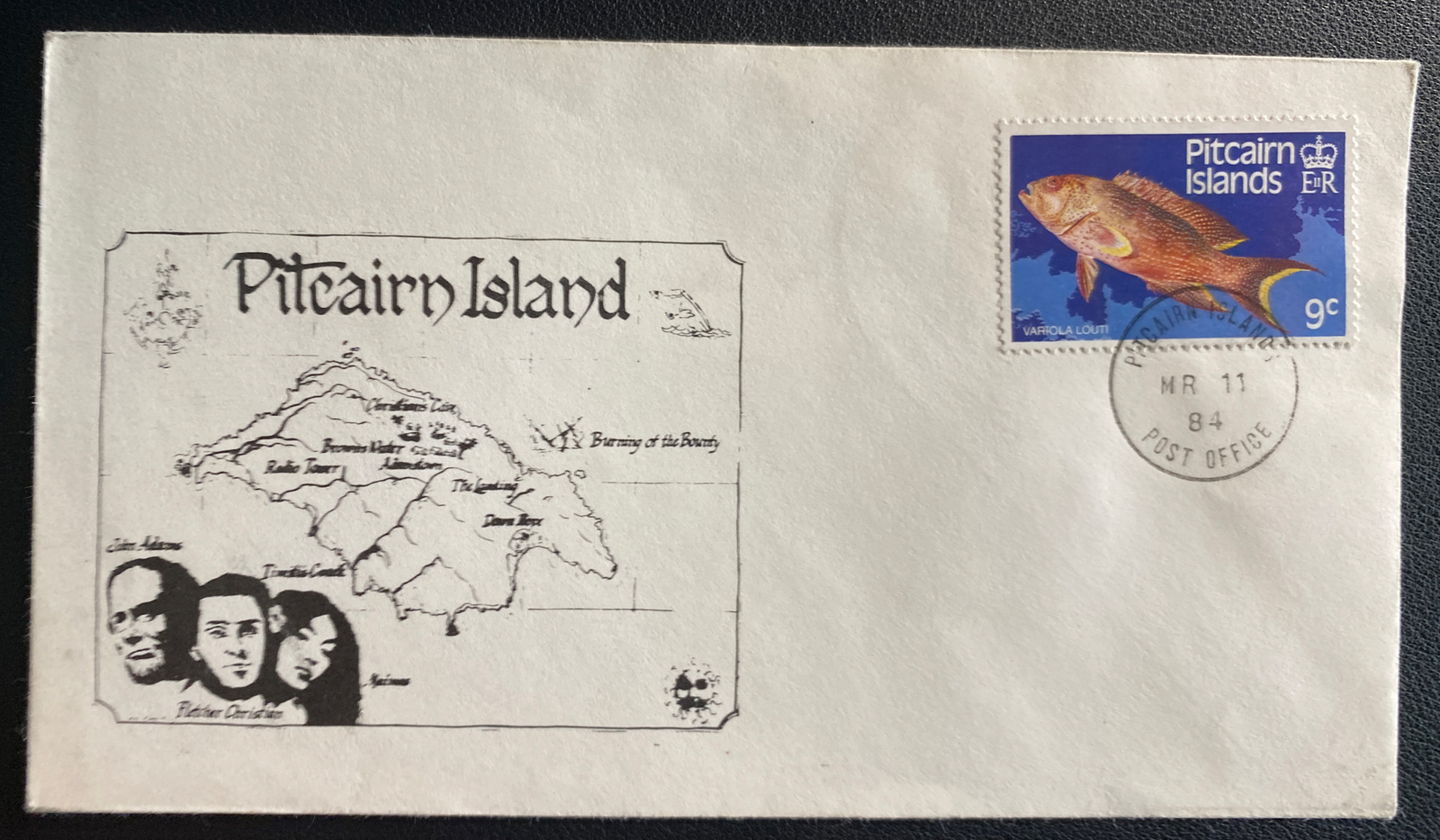 1984 Pitcairn Island First Day Cover FDC Island Map Cachet eBay