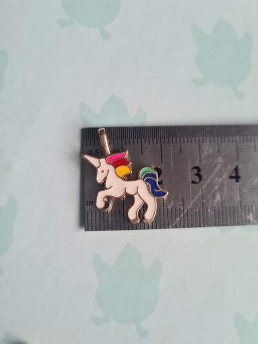Einhorn Regenbogen Emaille Charms, 24 x 22 mm, goldfarben, Fundstücke, UK-Verkäufer - Bild 7 von 11