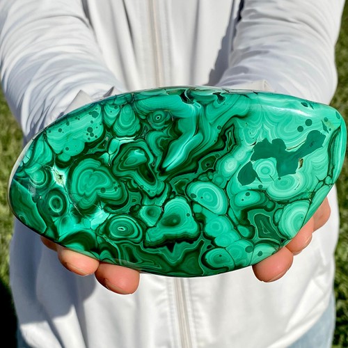 1.8LB Natural glossy Malachite transparent cluster rough mineral sample Gem - 第 3/15 張圖片