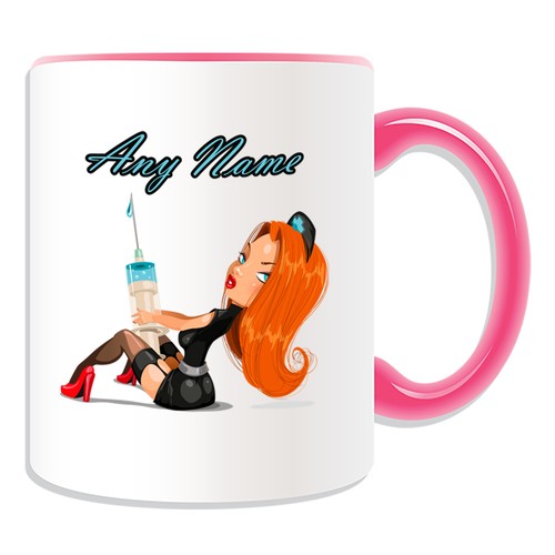 Personalised Gift Hot Nurse Mug Money Box Cup Name Tea Coffee Costume Fancy Sexy - Picture 10 of 20