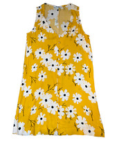 Madewell women’s yellow white floral print button down sundress XS NWT