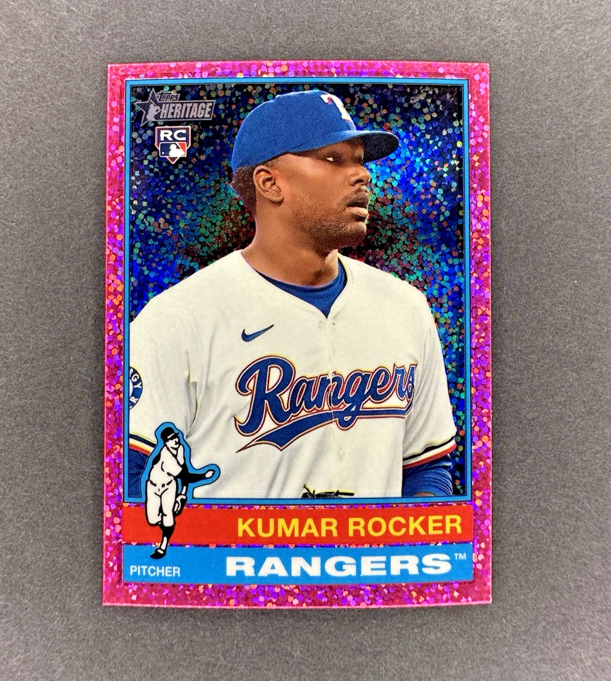 2025 Topps Heritage #179 Kumar Rocker Pink Chrome Sparkle RC