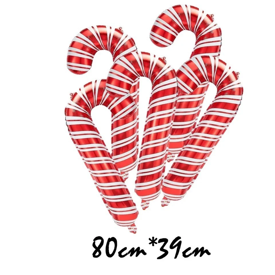 4шт рождественские конфеты трости воздушные шары 33 дюйма надувной фольга воздушный шар Xmas вечеринки Великобритании - Изображение 2 из 4