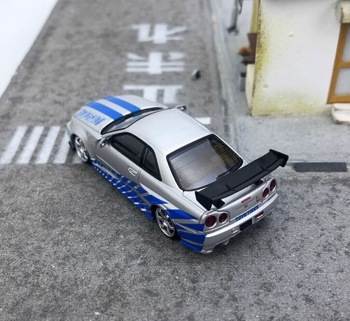GB FS 1:64 Velocidad Rápida JDM GTR R34 Skyline Modelo Deportivo Diecast Coche Coleccionable - Imagen 12 de 26